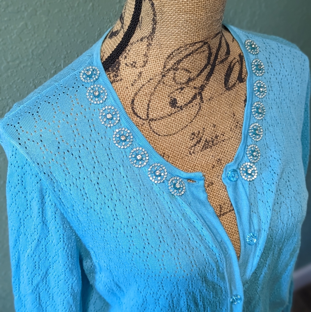 August Silk Light Blue Button Up - image 1